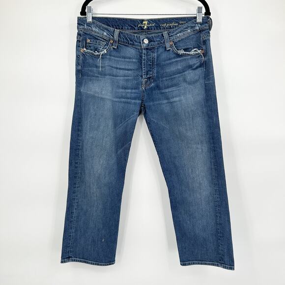 7FAMK 7 For All Mankind Crop Josefina Skinny Boyfriend Jeans Size 30 - Picture 1 of 7